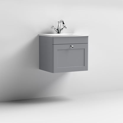 Nuie Classique 500mm Wall Hung 1 Drawer Vanity & Basin