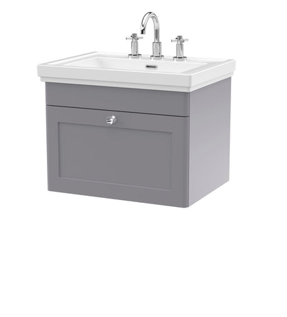 Nuie Classique 600mm Wall Hung 1 Drawer Vanity & Basin