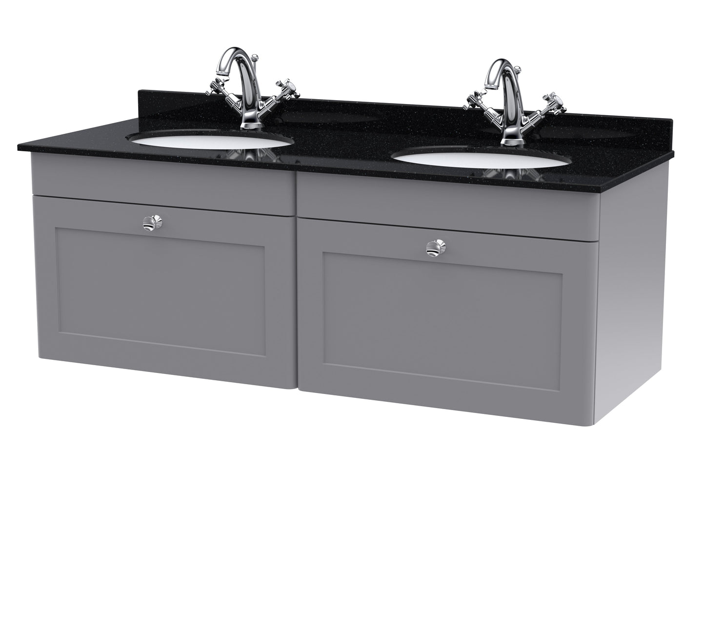 Nuie Classique 1200mm Wall Hung 2 Drawer Vanity & Bowl Marble Top