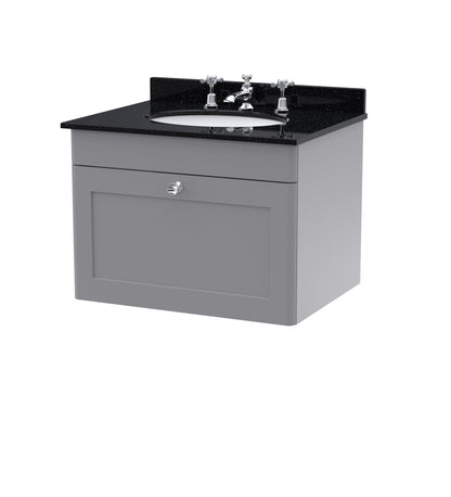 Nuie Classique 600mm Wall Hung 1 Drawer Vanity & Bowl Marble Top