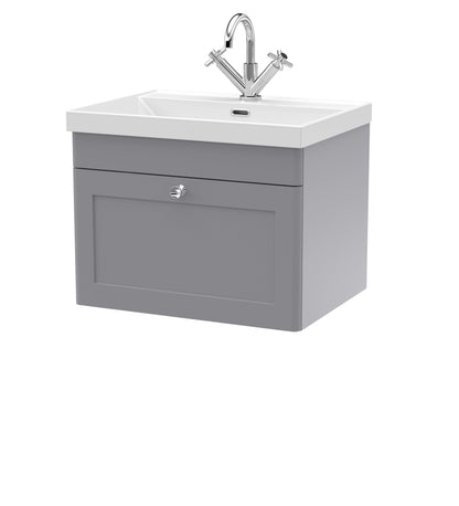 Nuie Classique 600mm Wall Hung 1-Drawer Vanity with Basin