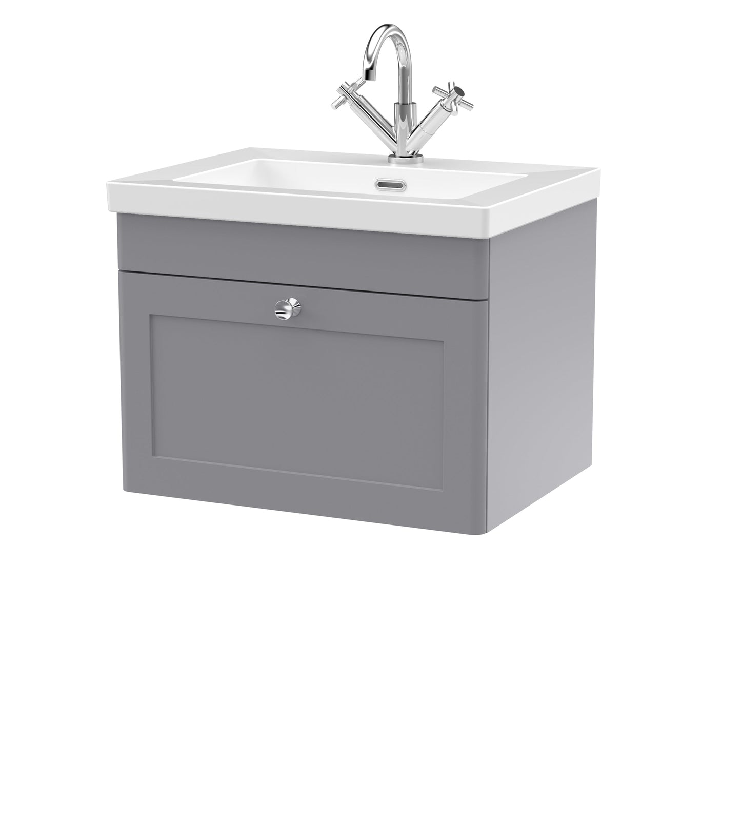 Nuie Classique 600mm Wall Hung 1-Drawer Vanity with Basin