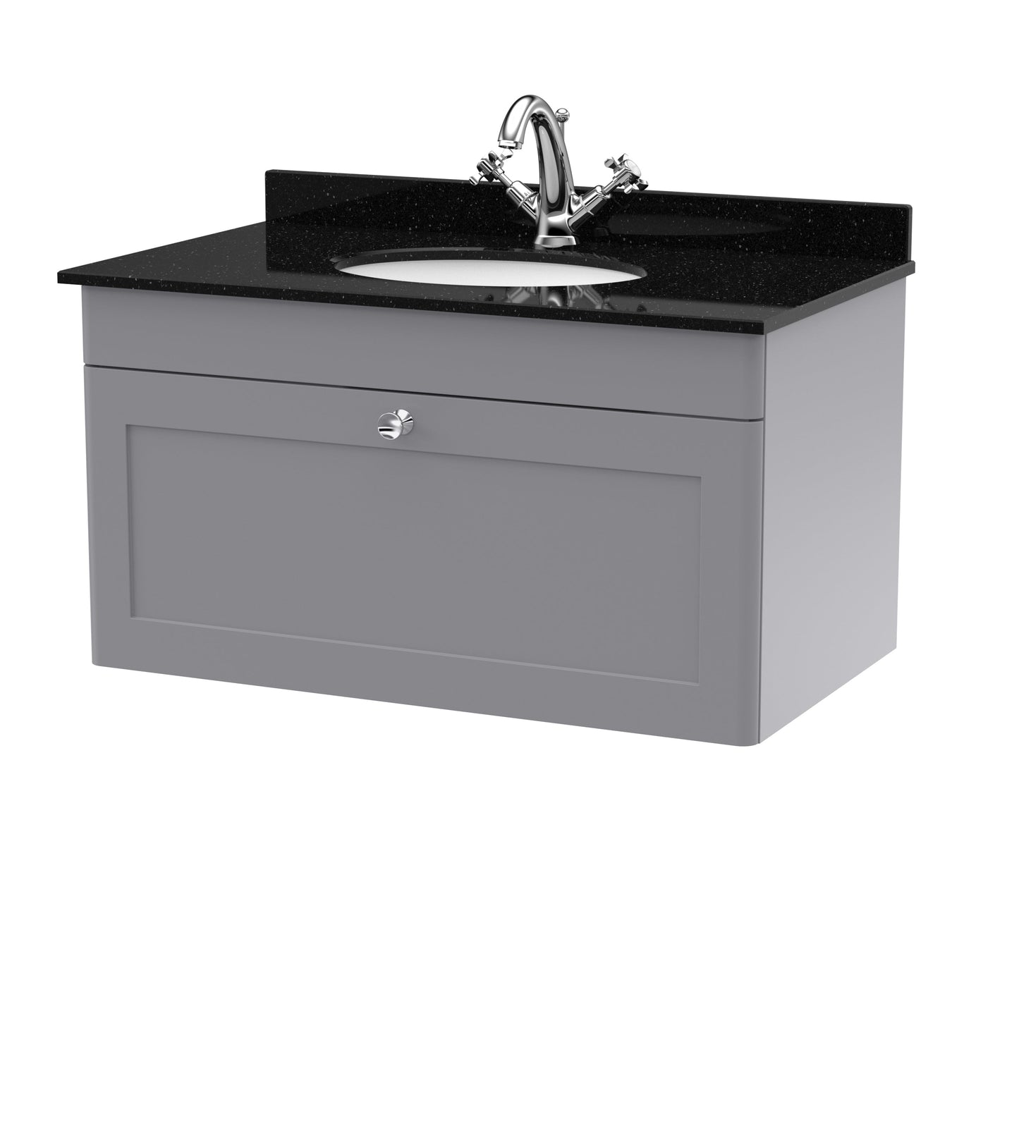 Nuie Classique 800mm Wall Hung 1 Drawer Vanity & Marble Top