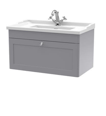 Nuie Classique 800mm Wall Hung 1 Drawer Vanity & Basin