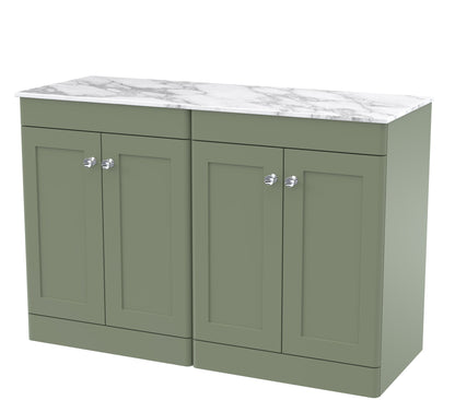 Nuie Classique 1200mm Floor Standing 4-Door Vanity with Marble Top