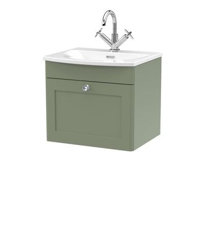 Nuie Classique 500mm Wall Hung 1 Drawer Vanity & Basin