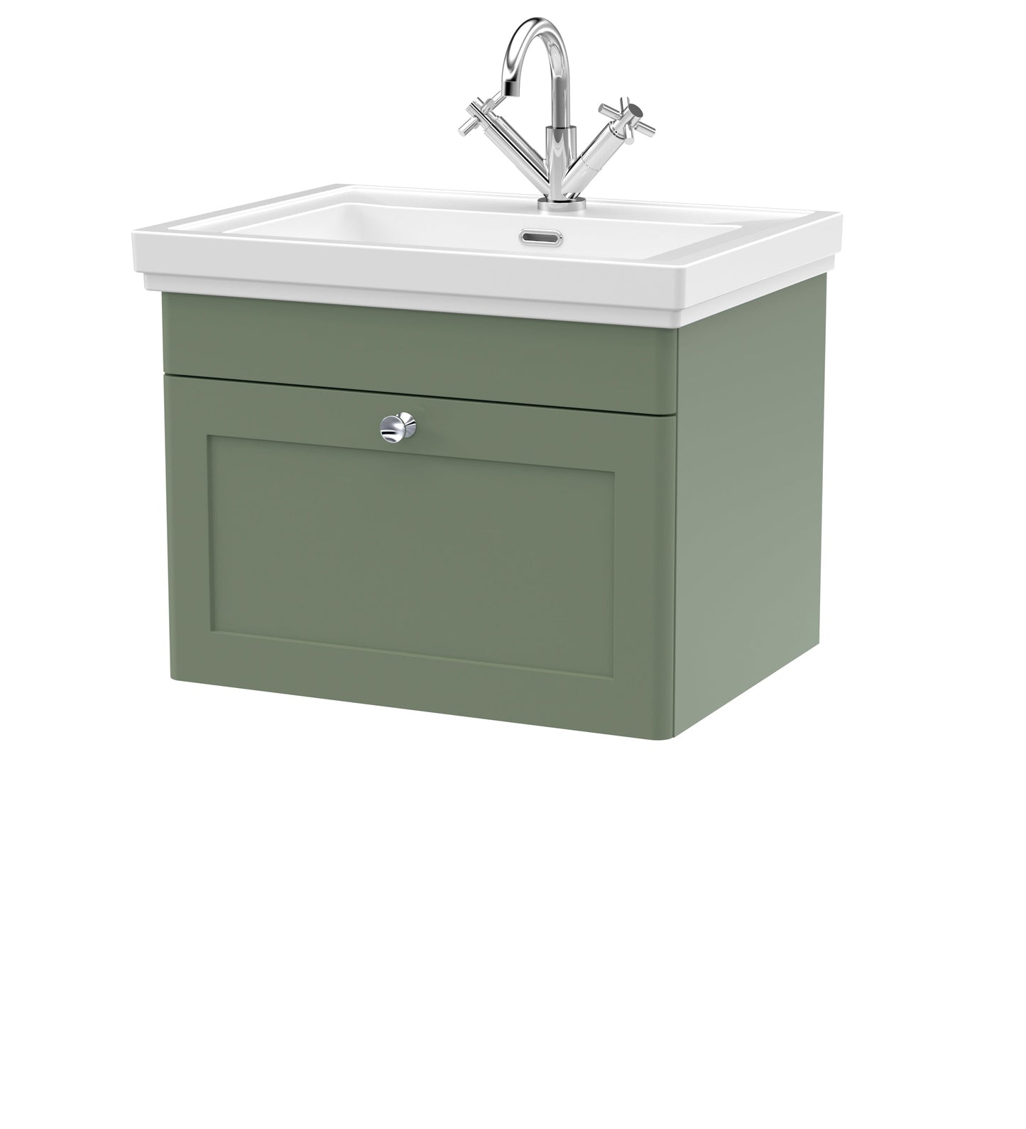 Nuie Classique 600mm Wall Hung 1 Drawer Vanity & Basin