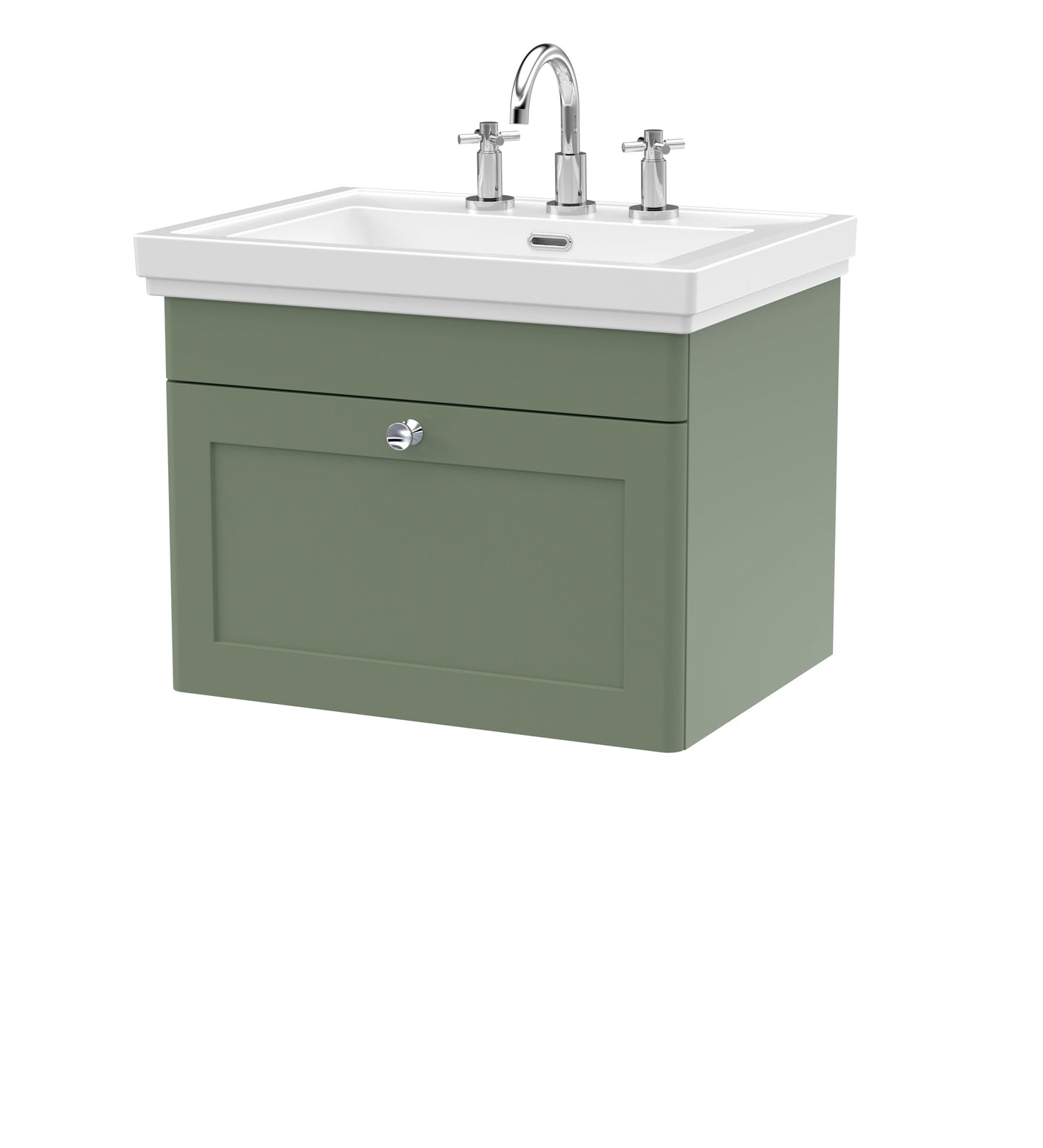 Nuie Classique 600mm Wall Hung 1 Drawer Vanity & Basin