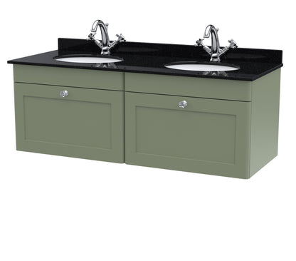 Nuie Classique 1200mm Wall Hung 2 Drawer Vanity & Bowl Marble Top