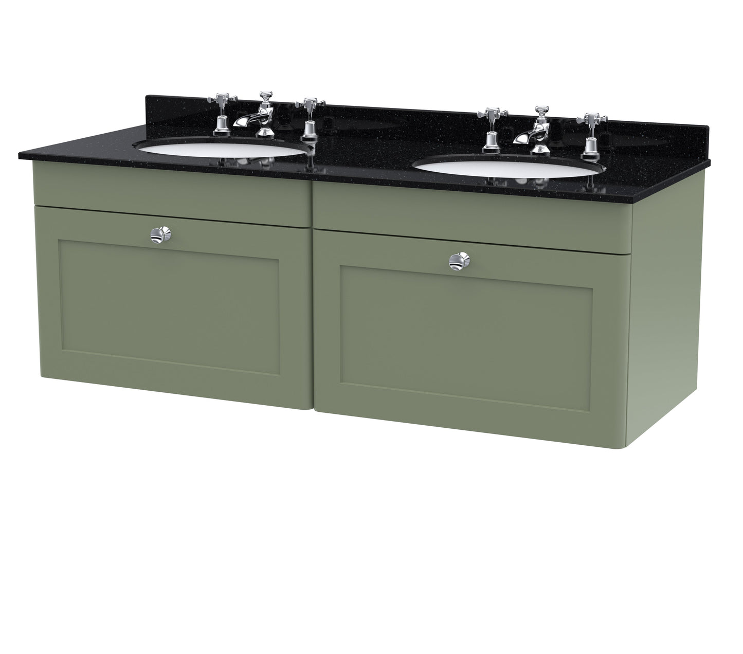 Nuie Classique 1200mm Wall Hung 2 Drawer Vanity & Bowl Marble Top