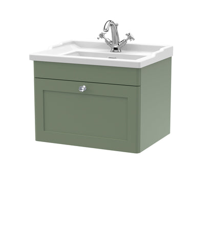 Nuie Classique 600mm Wall Hung 1 Drawer Vanity & Basin