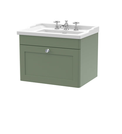 Nuie Classique 600mm Wall Hung 1 Drawer Vanity & Basin