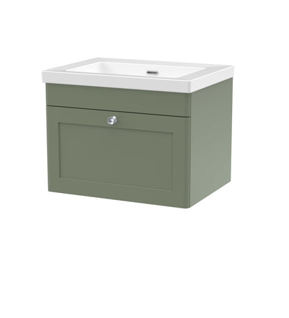 Nuie Classique 600mm Wall Hung 1-Drawer Vanity with Basin