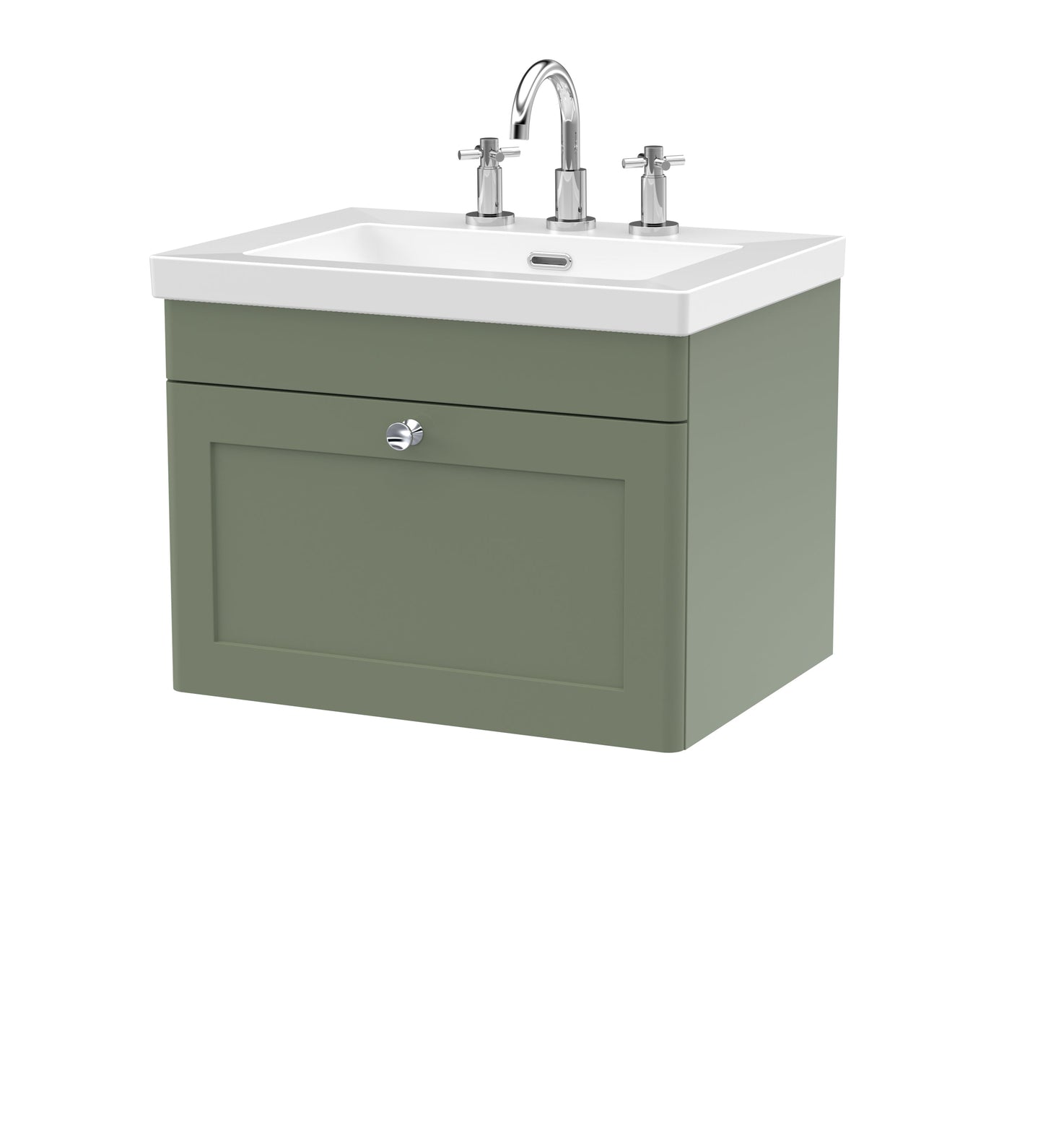 Nuie Classique 600mm Wall Hung 1-Drawer Vanity with Basin