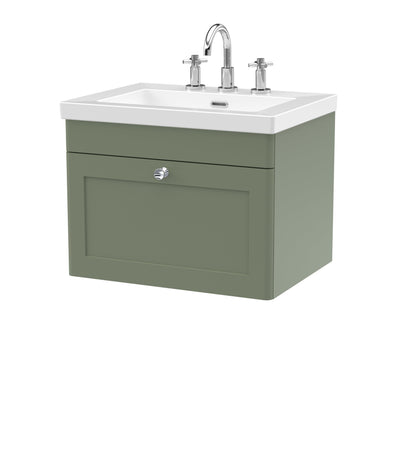 Nuie Classique 600mm Wall Hung 1-Drawer Vanity with Basin