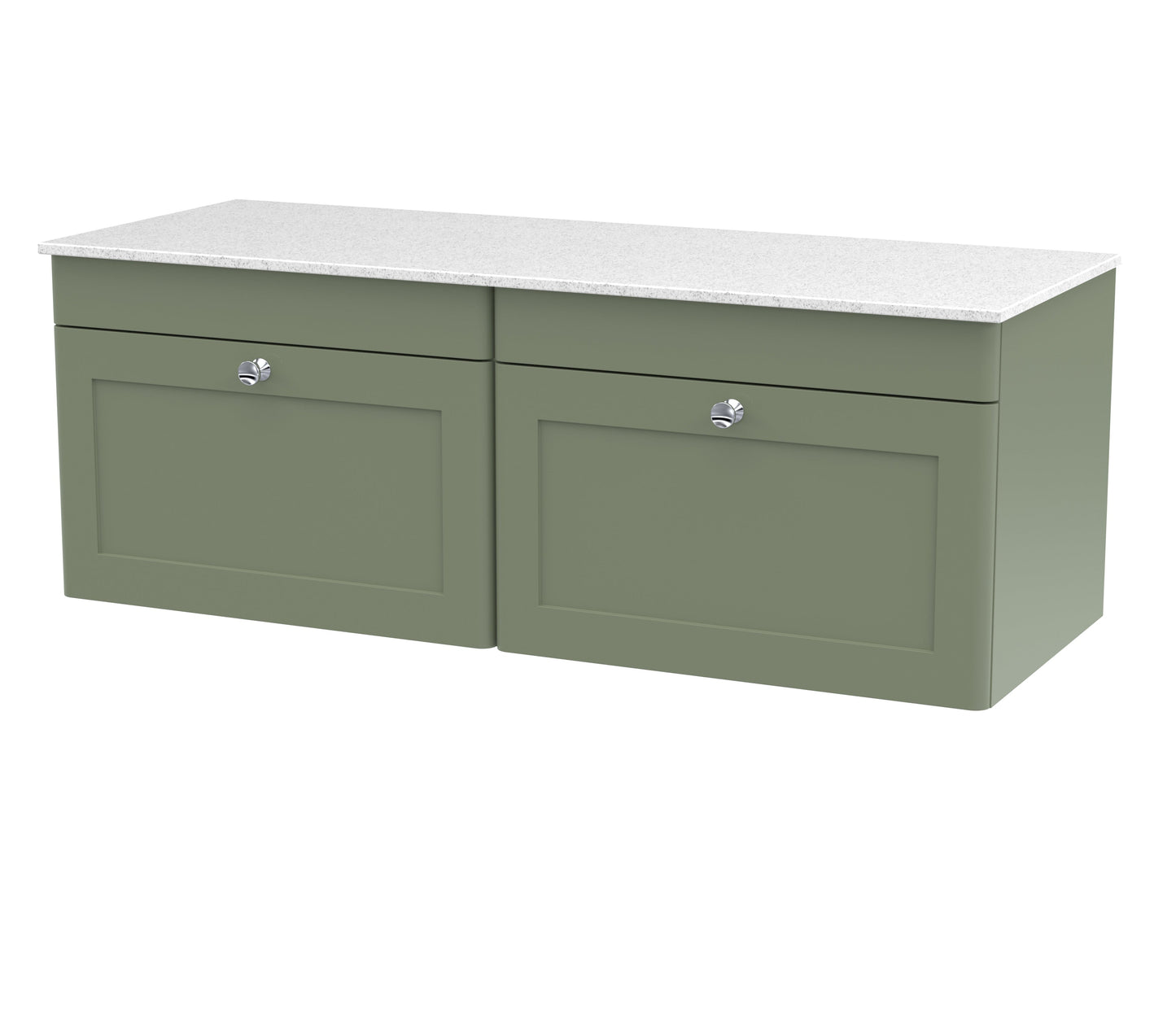 Nuie Classique 1200mm Wall Hung 2-Drawer Vanity with Plain Marble Top