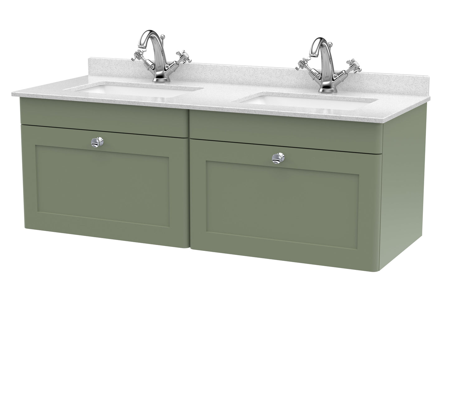 Nuie Classique 1200mm Wall Hung 2 Drawer Vanity & Bowl Marble Top