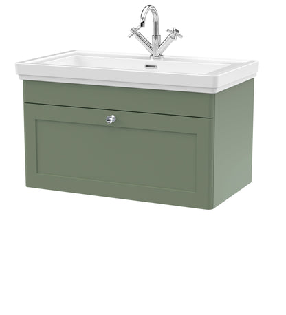 Nuie Classique 800mm Wall Hung 1 Drawer Vanity & Basin