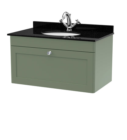 Nuie Classique 800mm Wall Hung 1 Drawer Vanity & Marble Top