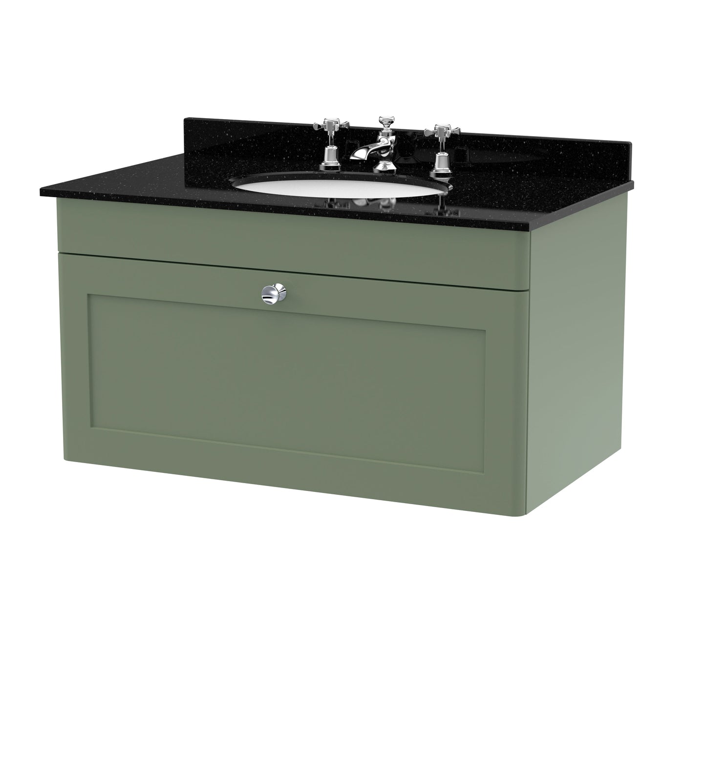 Nuie Classique 800mm Wall Hung 1 Drawer Vanity & Marble Top