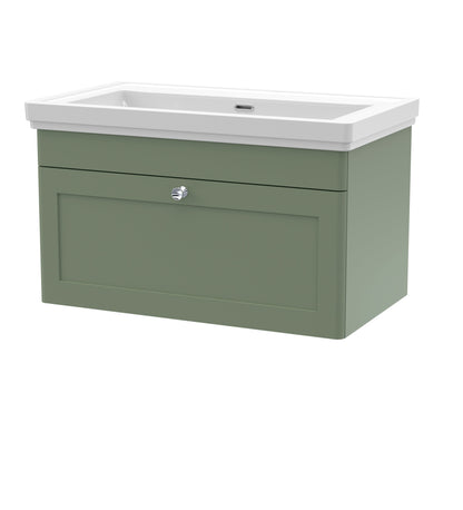 Nuie Classique 800mm Wall Hung 1 Drawer Vanity & Basin