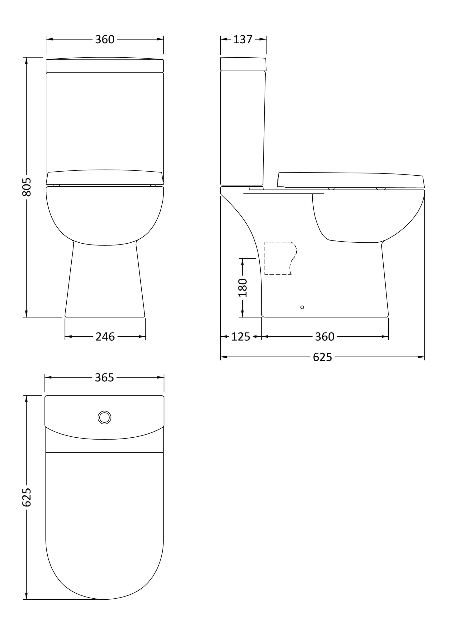 Nuie Lawton Compact Toilet & Cistern