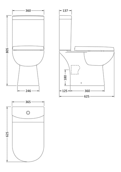 Nuie Lawton Compact Toilet & Cistern