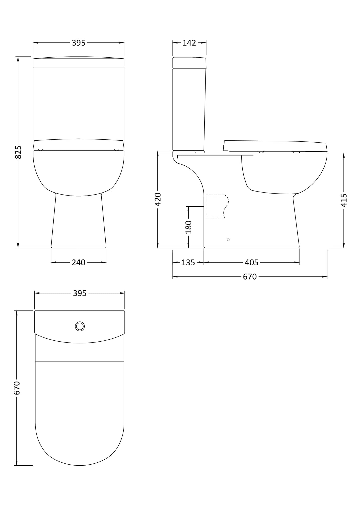 Nuie Lawton Close Coupled Toilet & Cistern