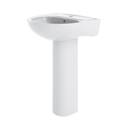 Nuie Lawton 550mm 1TH Basin & Pedestal