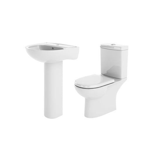 Nuie Lawton Compact Toilet & Basin Pedestal Pack