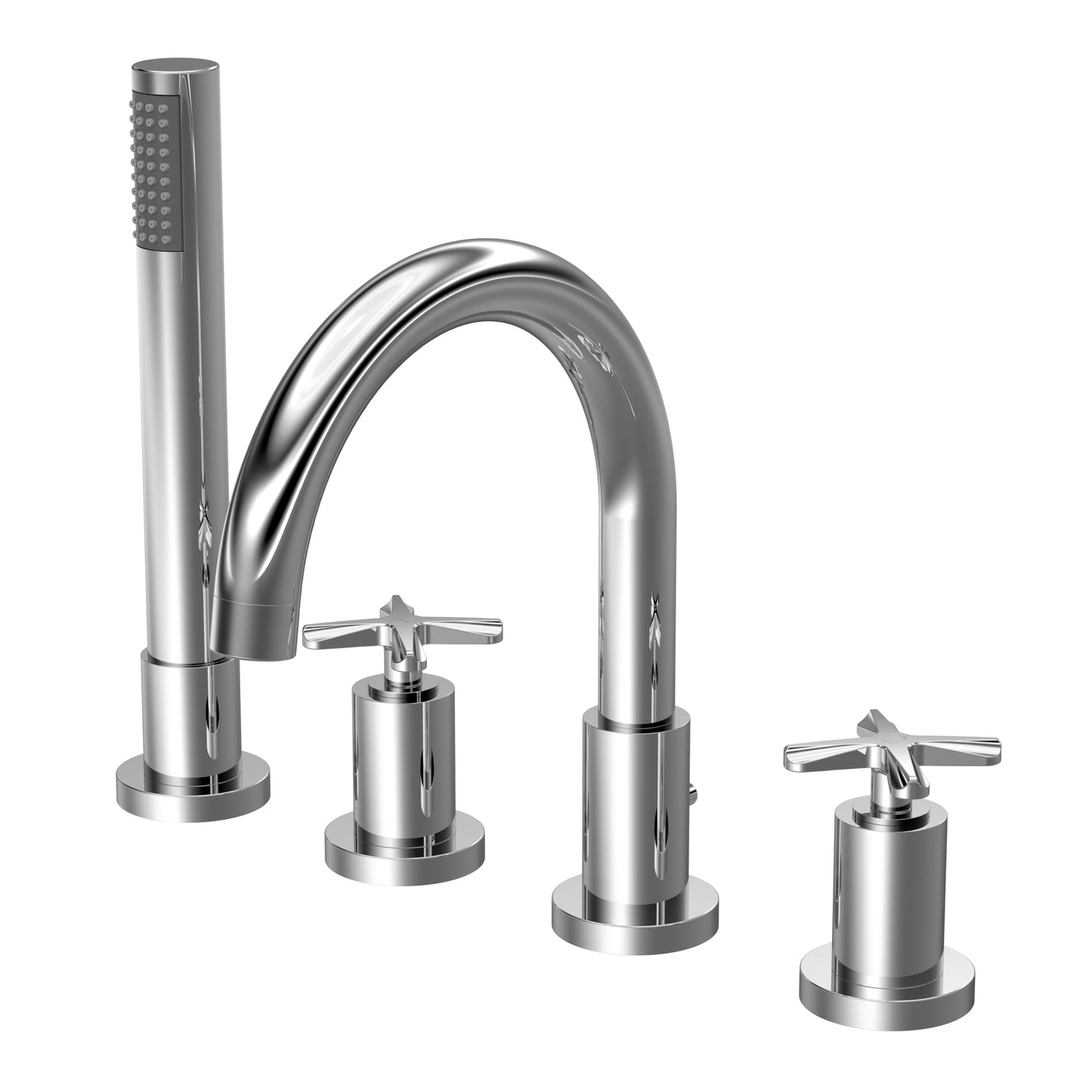 Nuie Aztec 4 Tap Hole Bath Mixer - Chrome