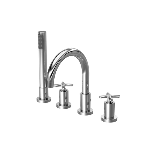 Nuie Aztec 4 Tap Hole Bath Mixer - Chrome