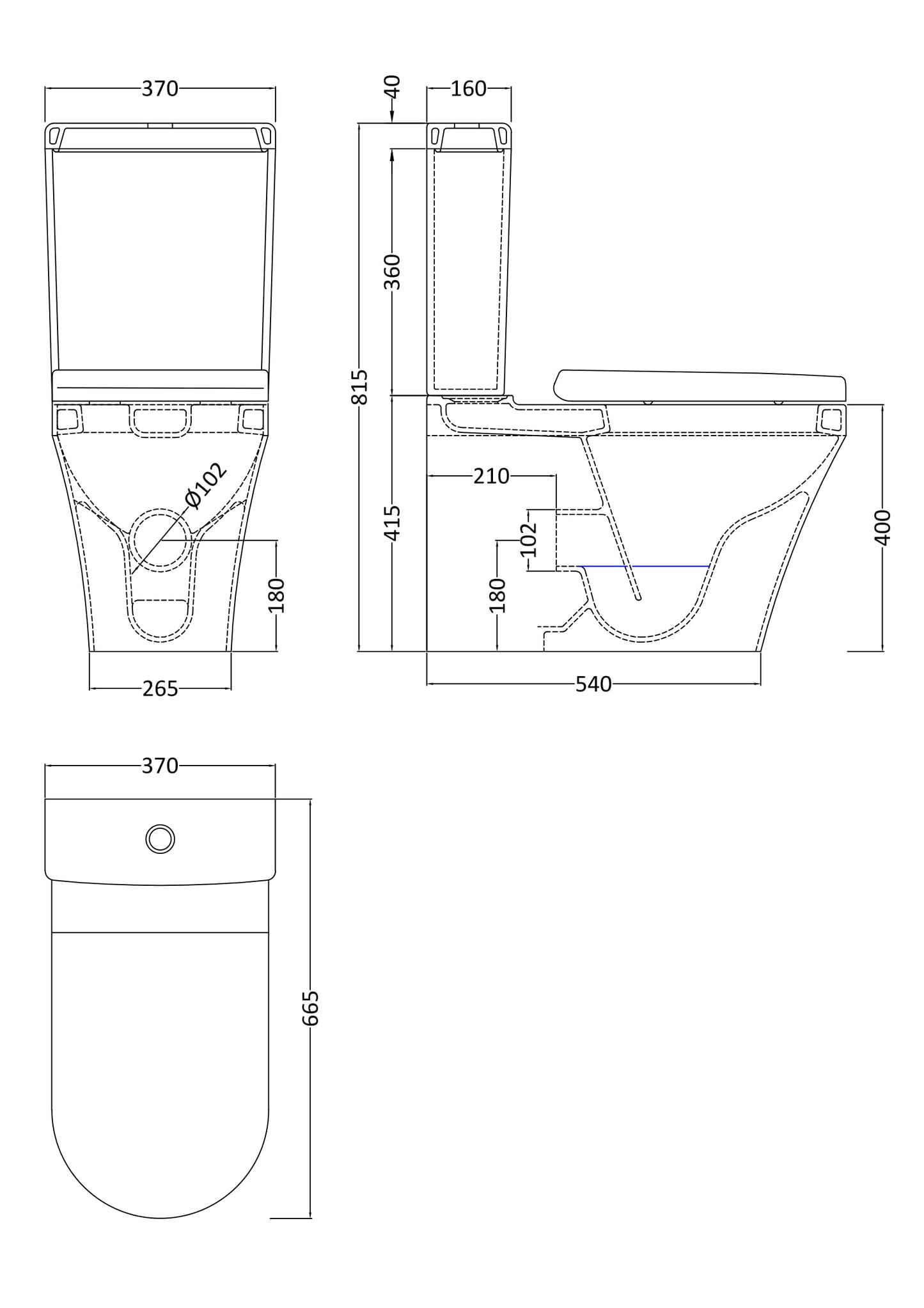 Hudson Reed Luna Flush-to-Wall Toilet with Cistern & Soft Close Seat