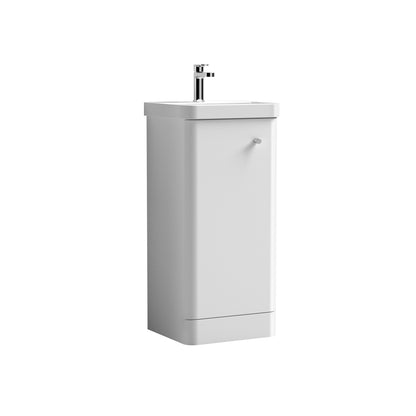 Nuie Core Cloakroom 400mm Floorstanding 1-Door Cabinet with Ceramic Basin