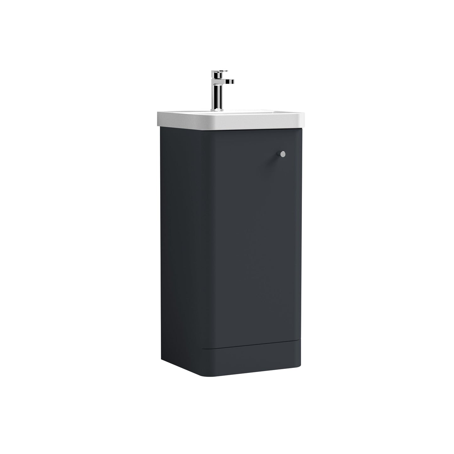 Nuie Core Cloakroom 400mm Floorstanding 1-Door Cabinet with Ceramic Basin