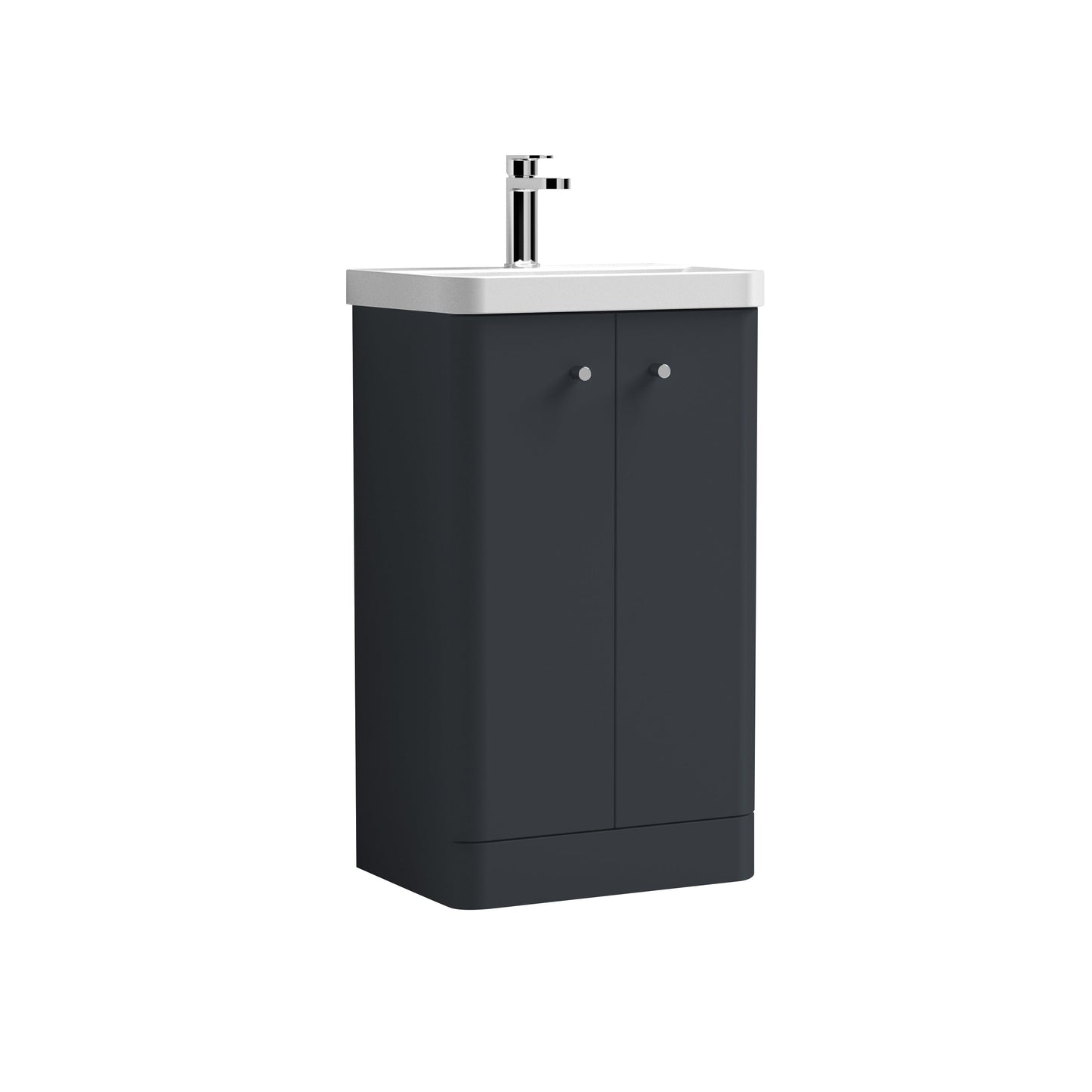 Nuie Core Cloakroom Floorstanding 2-Door Cabinet with Ceramic Basin