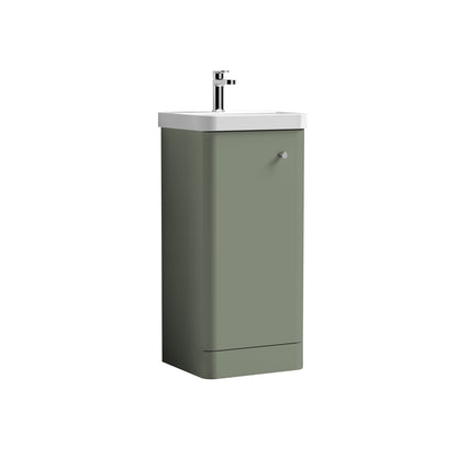 Nuie Core Cloakroom 400mm Floorstanding 1-Door Cabinet with Ceramic Basin