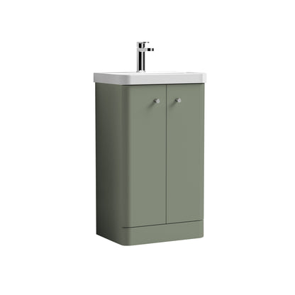 Nuie Core Cloakroom Floorstanding 2-Door Cabinet with Ceramic Basin