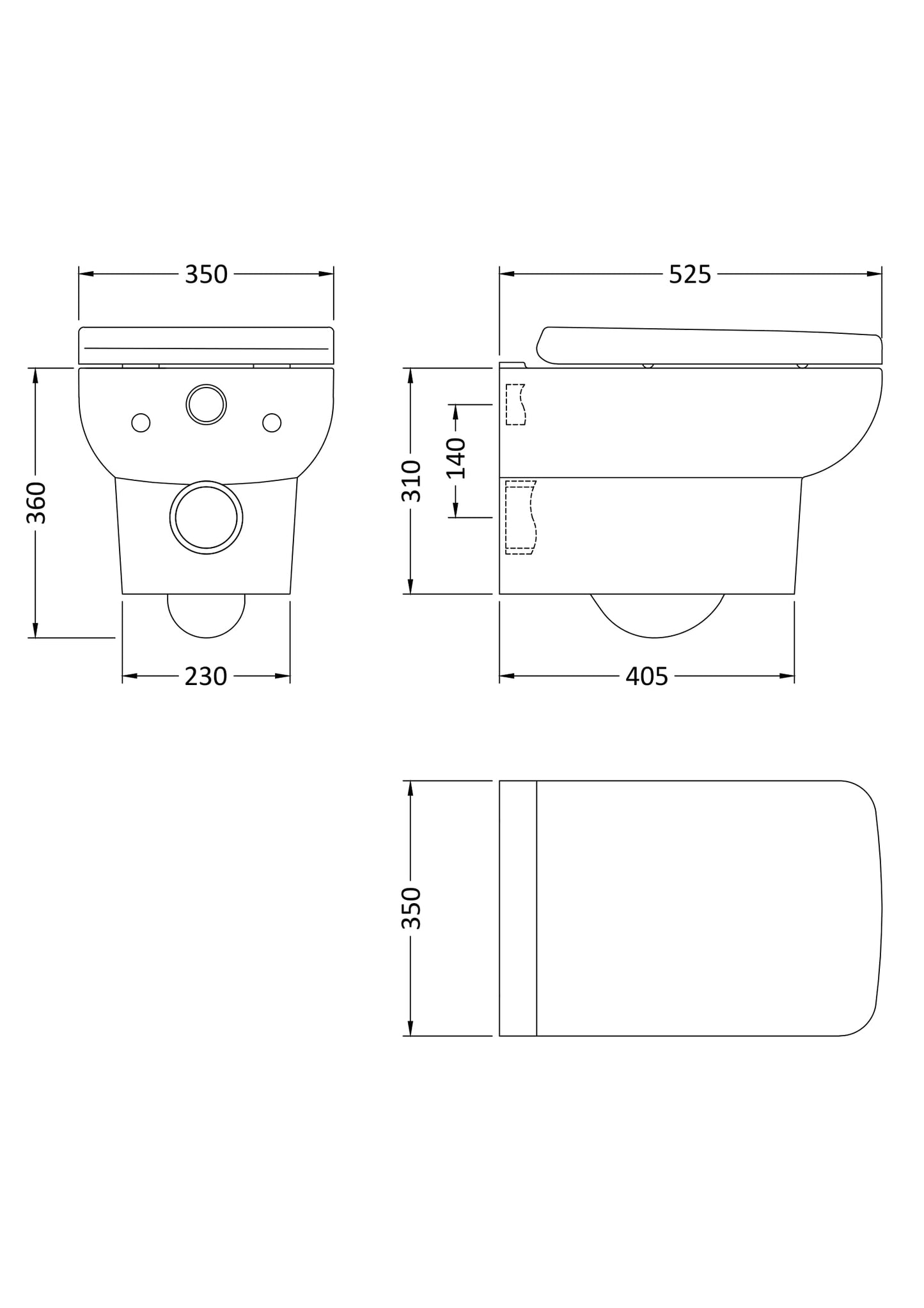 Hudson Reed Arlo Wall Hung Pan & Soft Close Seat