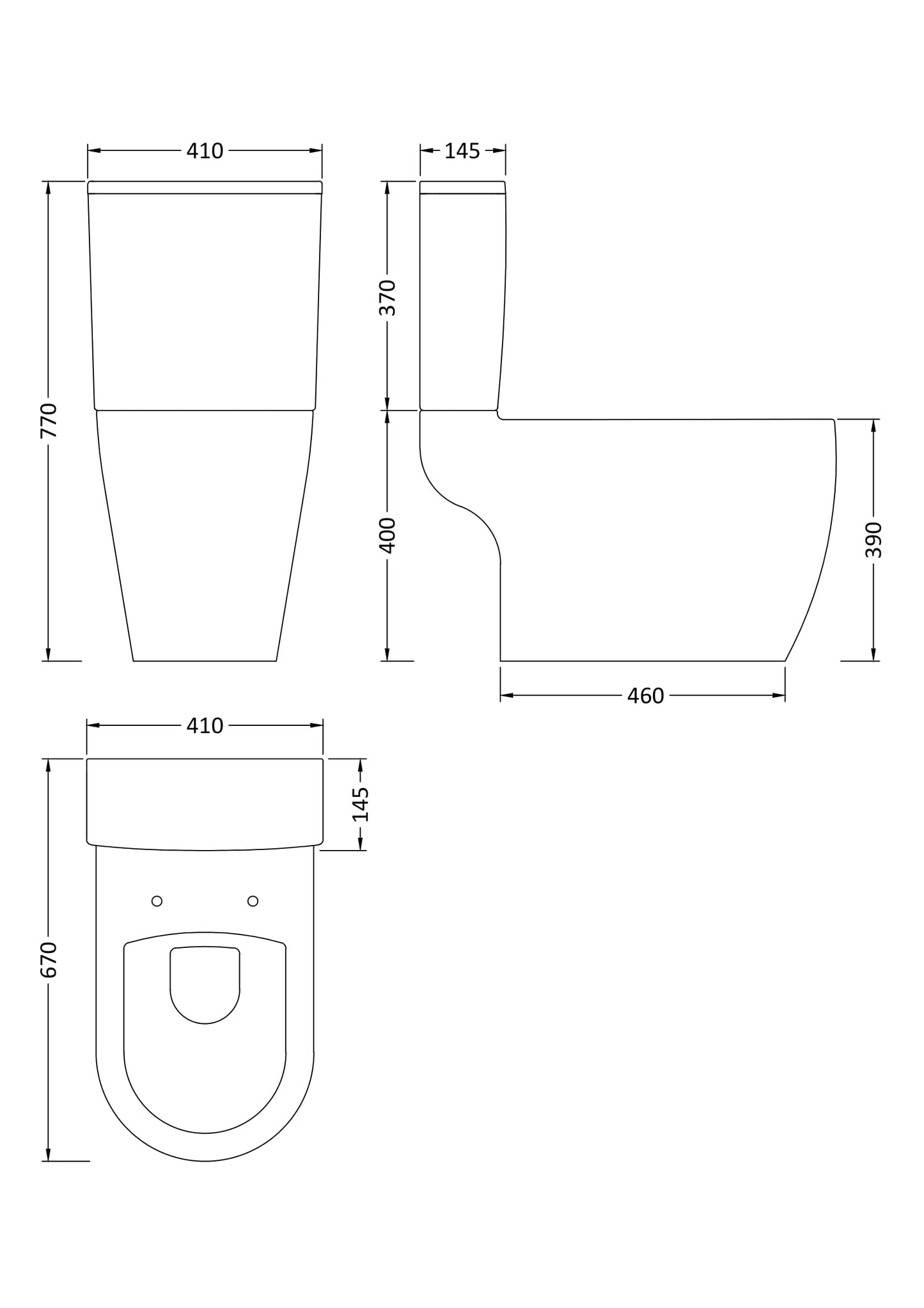 Nuie Provost Semi Flush to Wall Toilet & Cistern