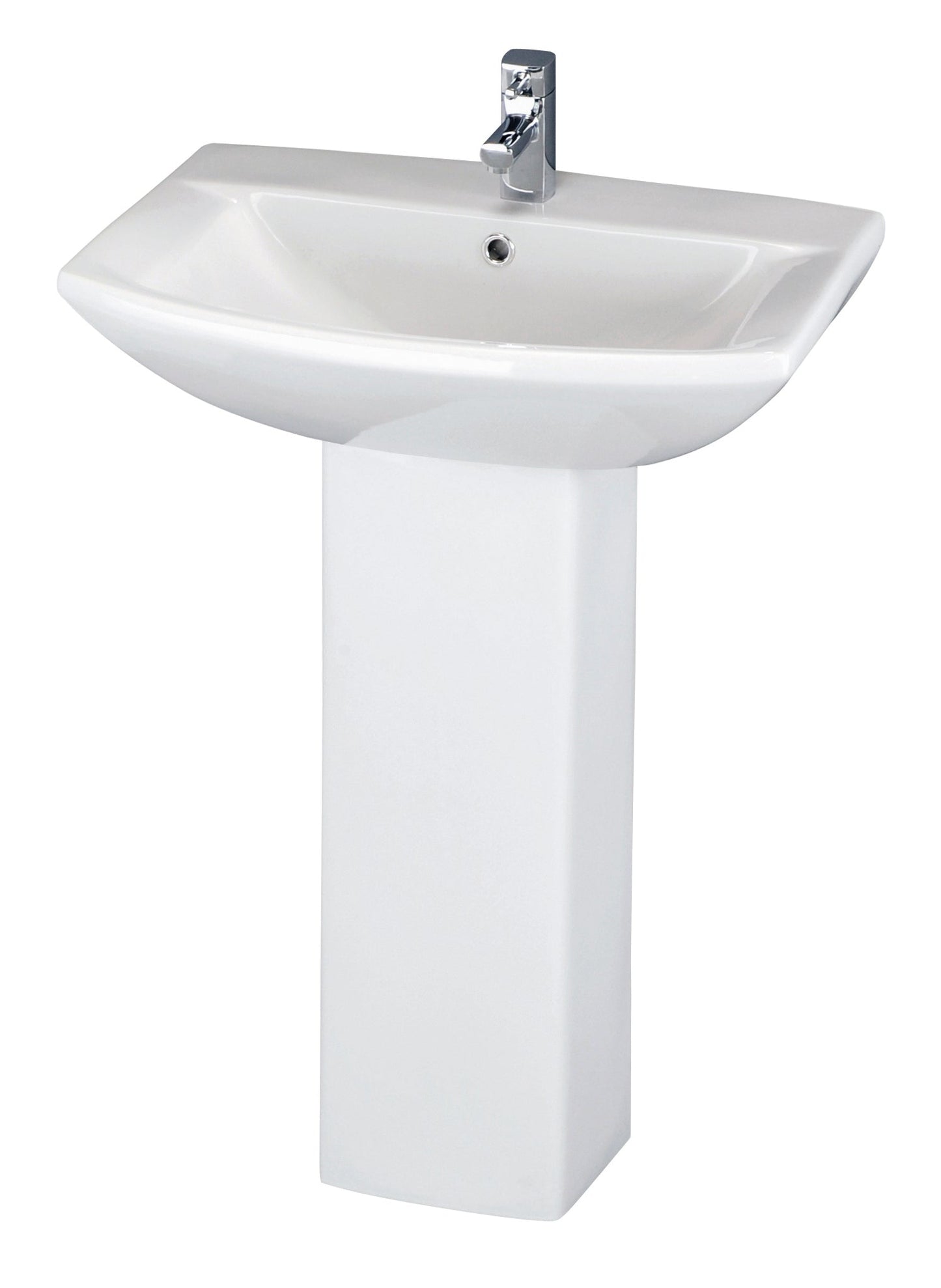 Nuie Asselby 600mm 1TH Basin & Pedestal