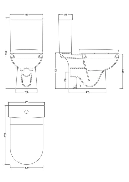 Nuie Asselby Close Coupled Toilet & Cistern