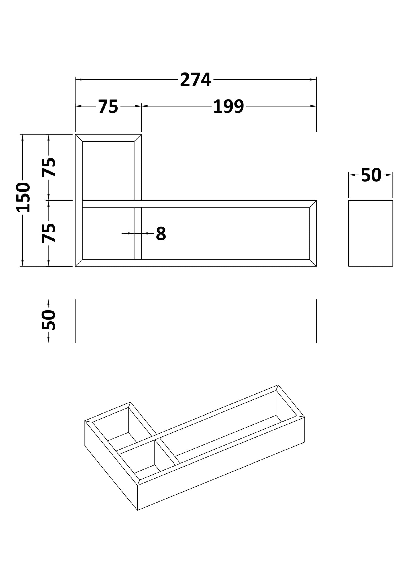 Hudson Reed Bamboo Drawer Organiser