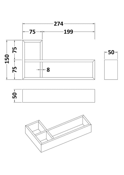 Hudson Reed Bamboo Drawer Organiser