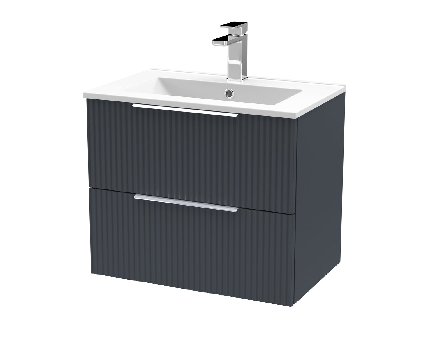 Hudson Reed Fluted 500mm Wall Hung 2 Drawer Vanity & Basin