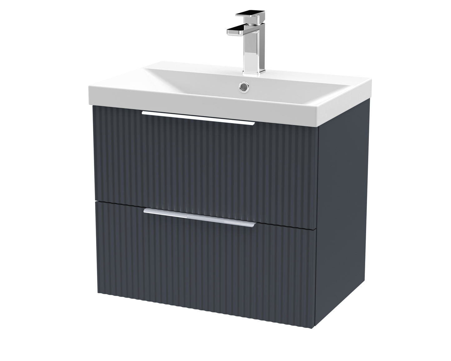 Hudson Reed Fluted 500mm Wall Hung 2 Drawer Vanity & Basin