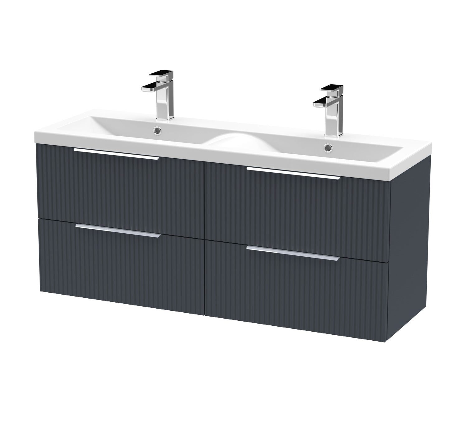 Hudson Reed Fluted Wall Hung 4 Drawer Vanity & Basin/worktop