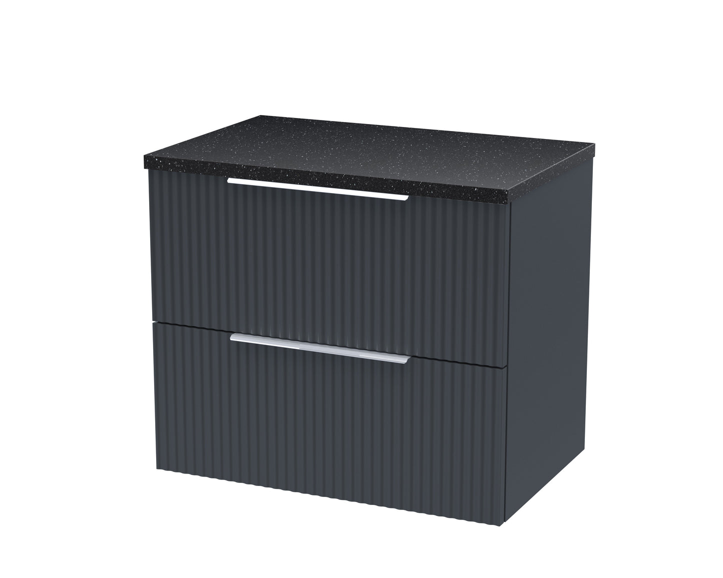 Hudson Reed Fluted Wall Hung 2 Drawer Vanity & Worktop