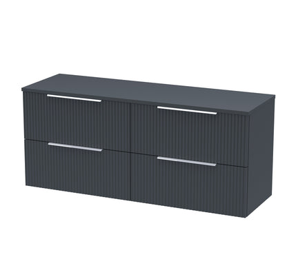 Hudson Reed Fluted Wall Hung 4 Drawer Vanity & Basin/worktop