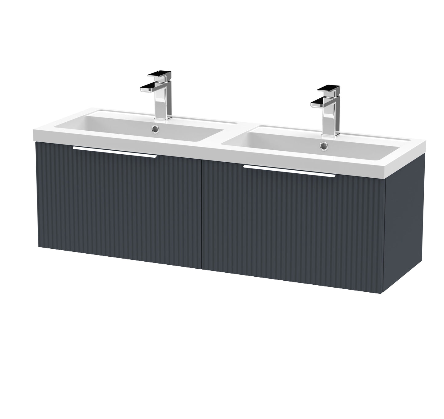 Hudson Reed Fluted 500mm Wall Hung 2 Drawer Vanity & Basin